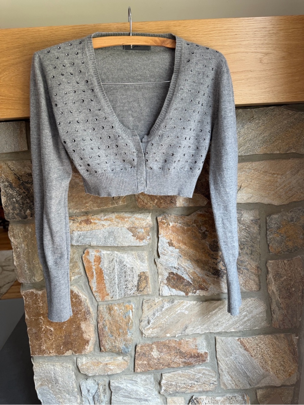 Daniele Fiesoli Italy Studded Merino Cashmere Cardigan XS - Picture 7 of 16